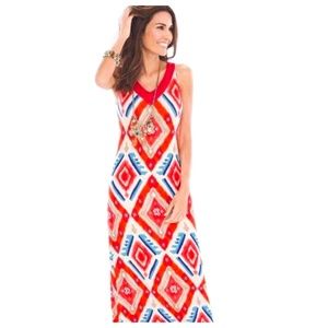 Chico’s Exploded Ikat Maxi Dress NWT